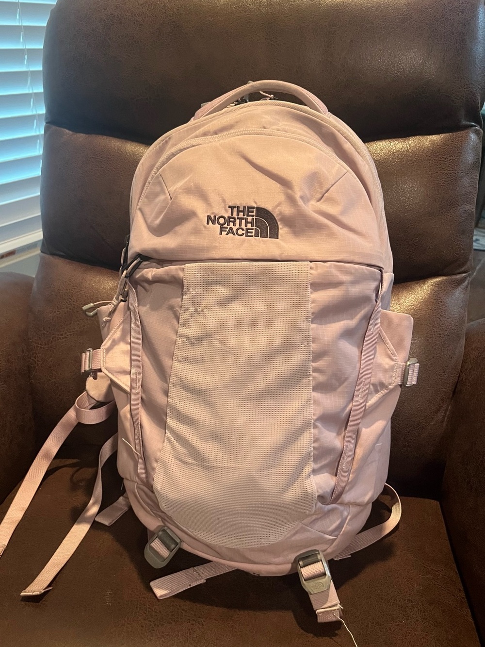 The North Face Pale Lavender Backpack with Interior Mesh Pocket